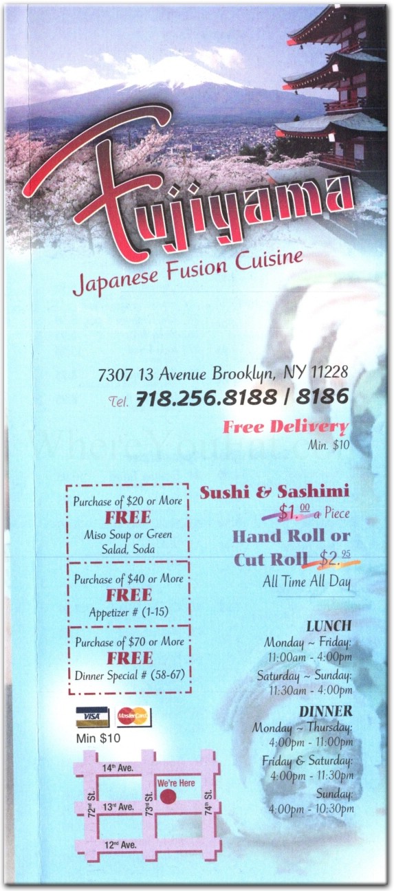 Fujiyama gluten free menu